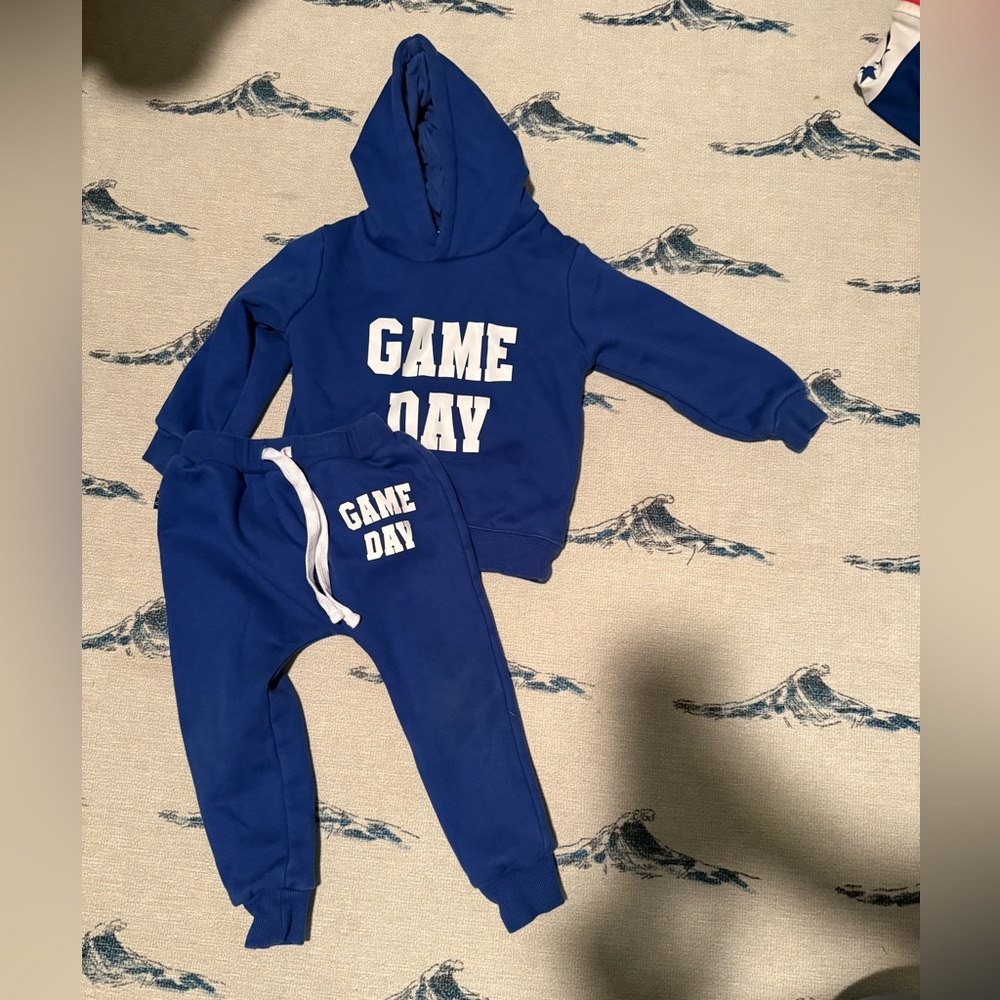 Stylish Blue 'Game Day' Kids Matching Set